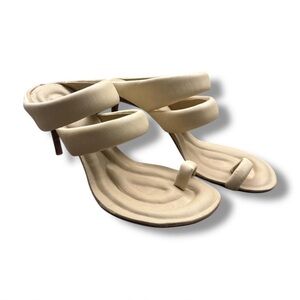 Jacquemus Les Sandales Padded Heels – Beige Cream Leather – Size 40